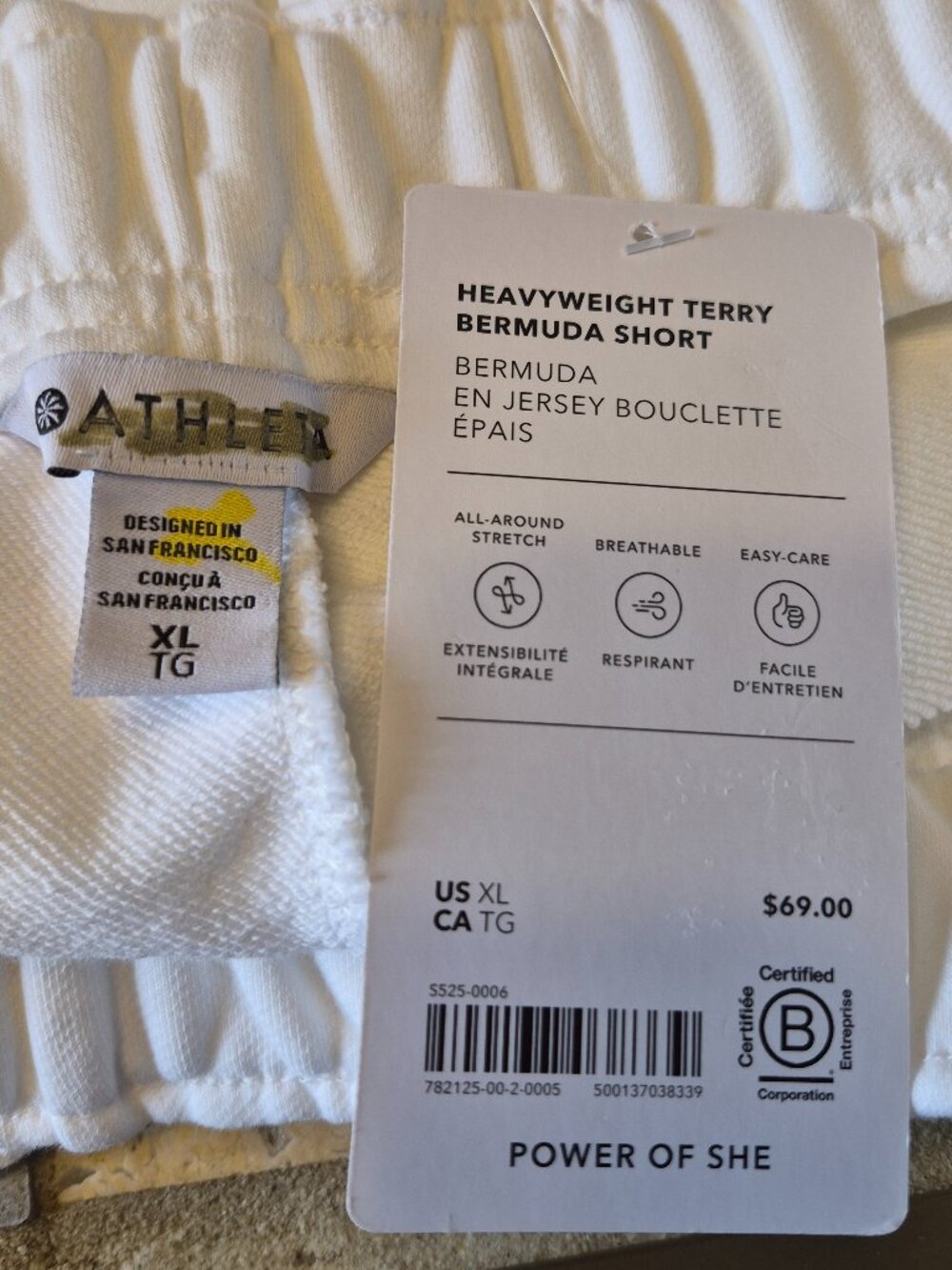 NEW Athleta Bright White Heavyweight Terry Mid Rise Bermuda 10" Shorts Workout - Picture 8 of 11